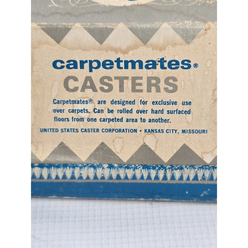 Vintage CARPETMATES CASTERS Stem Type 2 Inch 775C-SPH-P Lot of 4